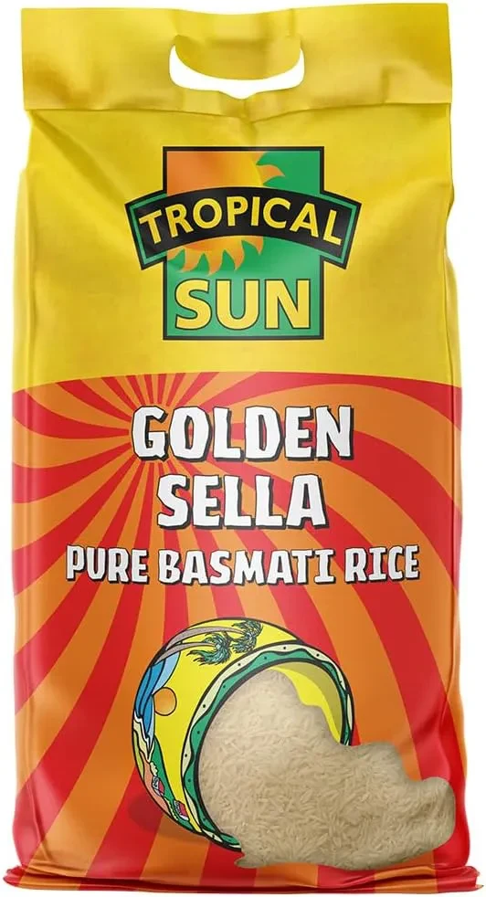 Tropical Sun Golden Sella Basmati Rice 10kg - Extra Long Grain Parboiled Rice