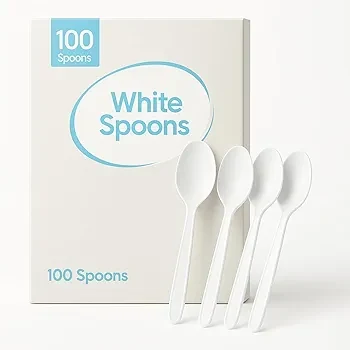 Plastic Spoon White (100)