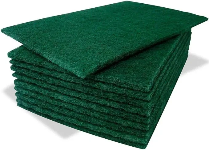 Scourer - Heavy Duty Green Catering Kitchen Sponge Scourer Pads 10pk